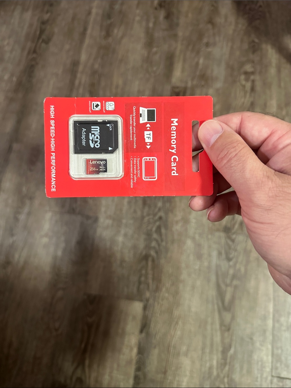 Lenovo Red and Black microSD Card with SD Adapter